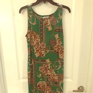 Green rope and leopard print rope dress